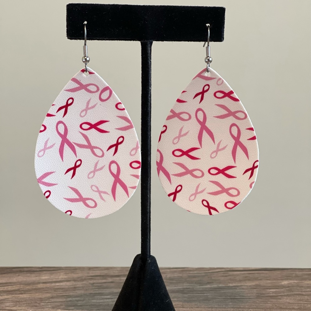 Cancer Awareness Earrings- 2.5”